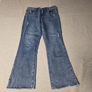 Pistola Lennon High Rise Raw Hem Crop Boot Jeans Size 28 Light Wash Distressed
